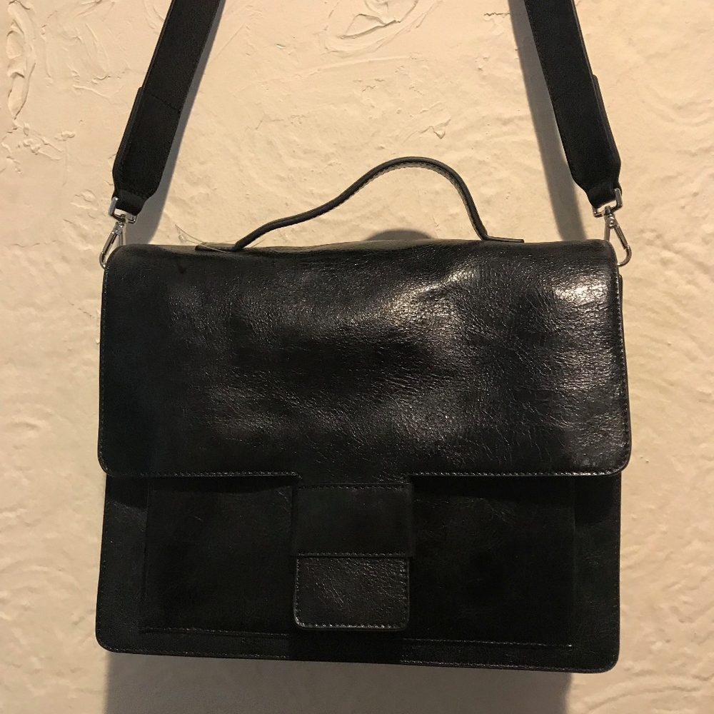 Steven Alan Black Leather Shoulder Bag